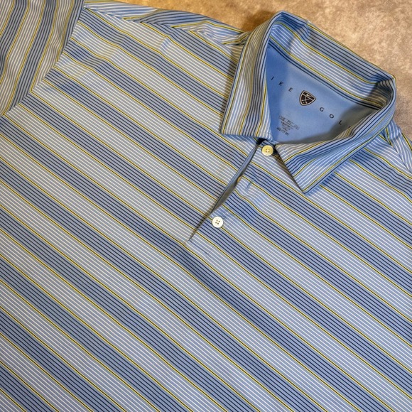Nike Golf Other - Nike Golf Mens XL Dri-FIT UV Striped Polo Shirt Blue Yellow Black RN 56323